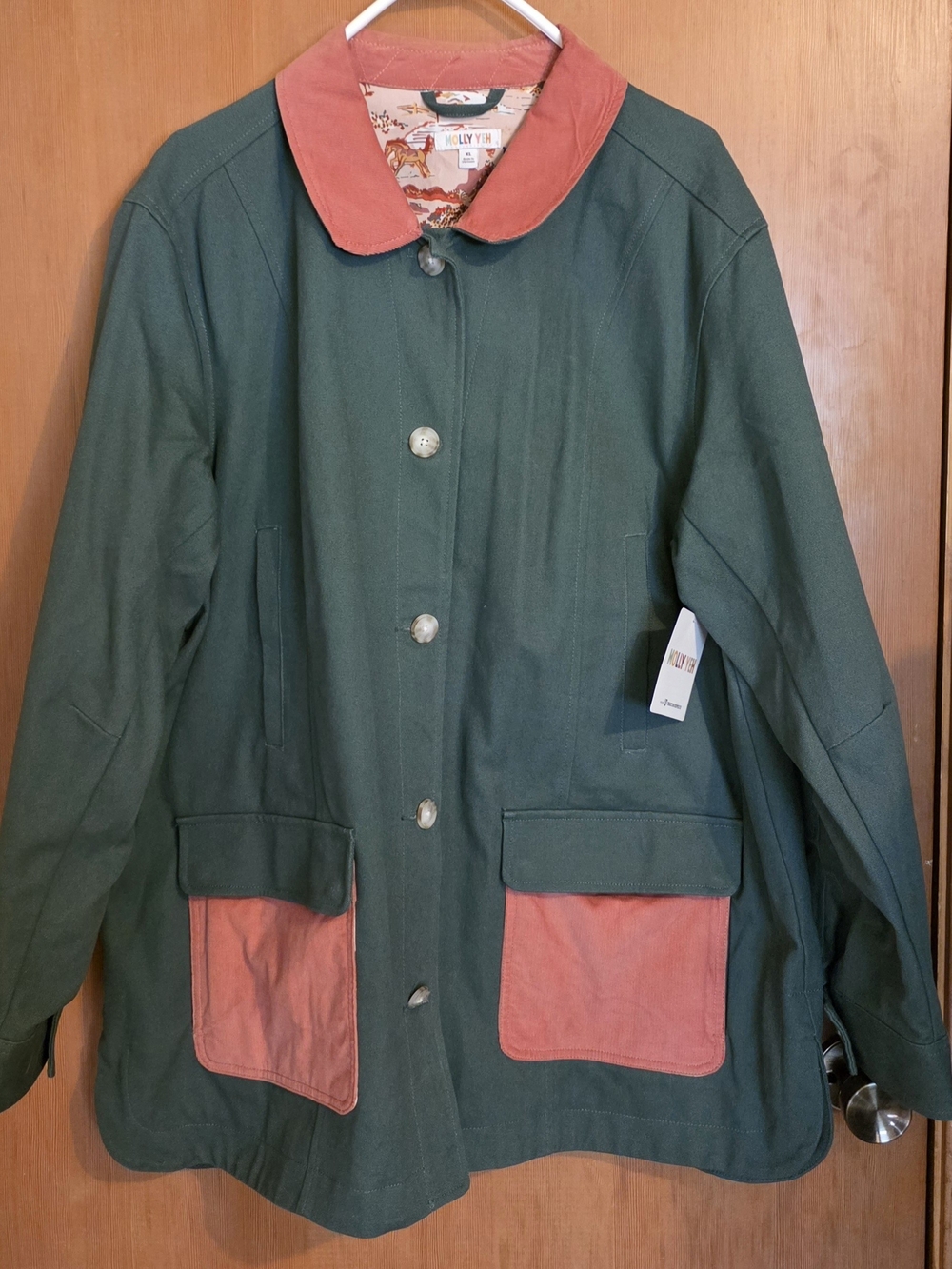Molly Yeh Green and Pink Jacket - Size XL *NWT* - Picture 1 of 8